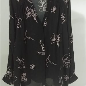 Alfani Garden Long Sleeve Blouse Size XL